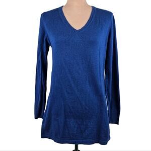 ISDA & Co Cotton Cashmere Tunic Sweater Blue Size Medium